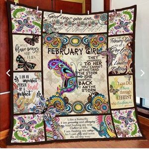 GEEMBI Butterfly Girl Blanket Quilt queen